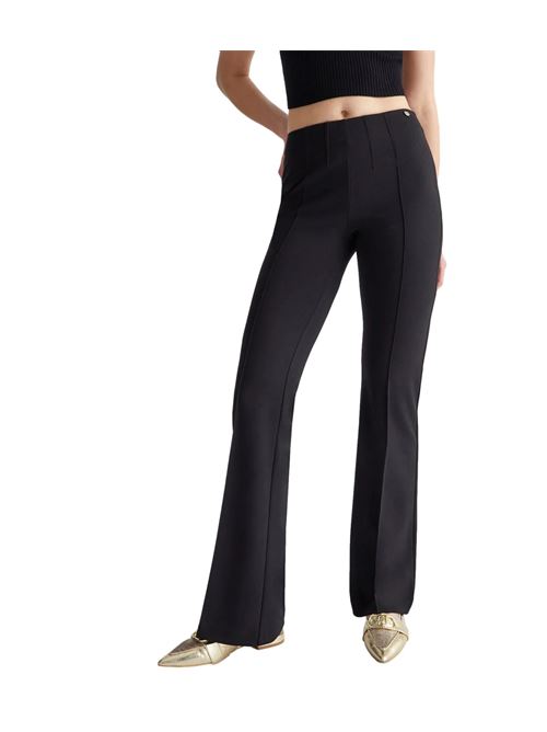 Pantaloni a vita alta Donna neri leggermente svasati LIU JO | CA4137-J193022222